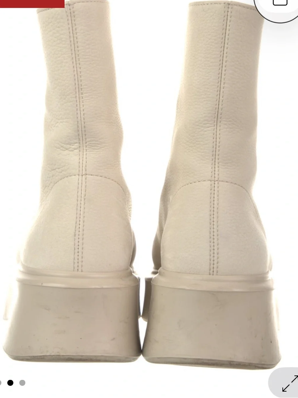 The Row Off-White Platform Zip Ankle Boot
